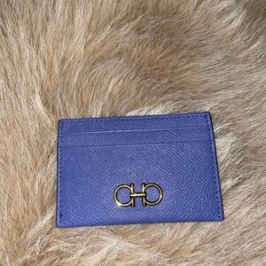 Salvatore Ferragamo Purple and Gold Card Holder